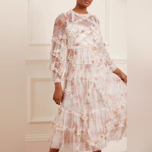 Needle & Thread Trailing Blooms Ruffle Ballerina Dress NWT